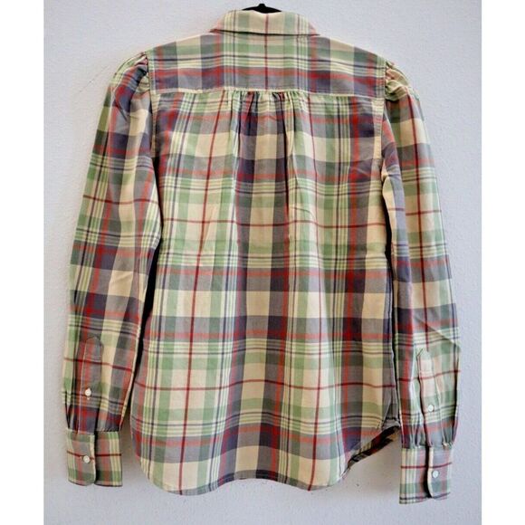 Lauren Ralph Lauren Women Sz XS Multicolor Pastel Plaid L/S Button-Up Shirt - Picture 2 of 7